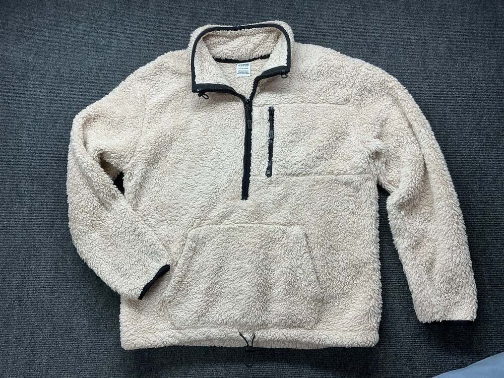 Victoria's Secret Pink Sherpa Quarter Zip Pullover Cream
